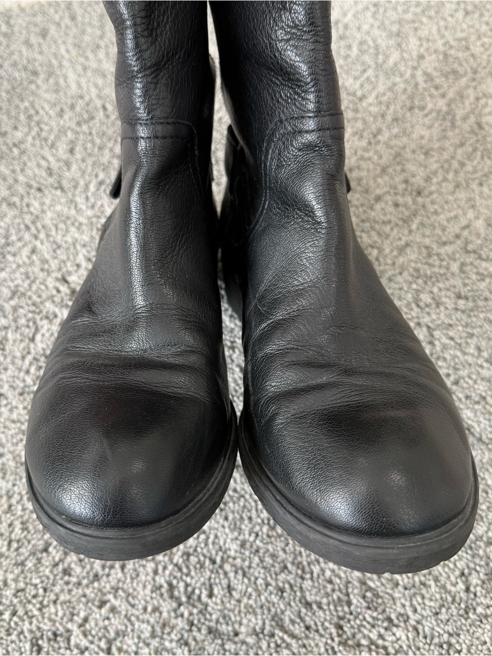 Gianni Bini Black Leather Rhinestones Combat Moto Pull On Boots Women’s US 9M - Picture 4 of 15